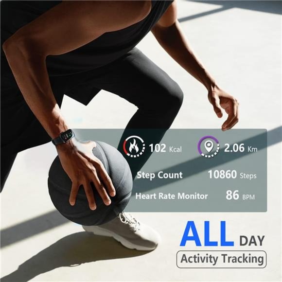 Slim Fitness Tracker with Blood Oxygen, Blood Pressure, 24/7 Heart Rate Tracking - Picture 4 of 5